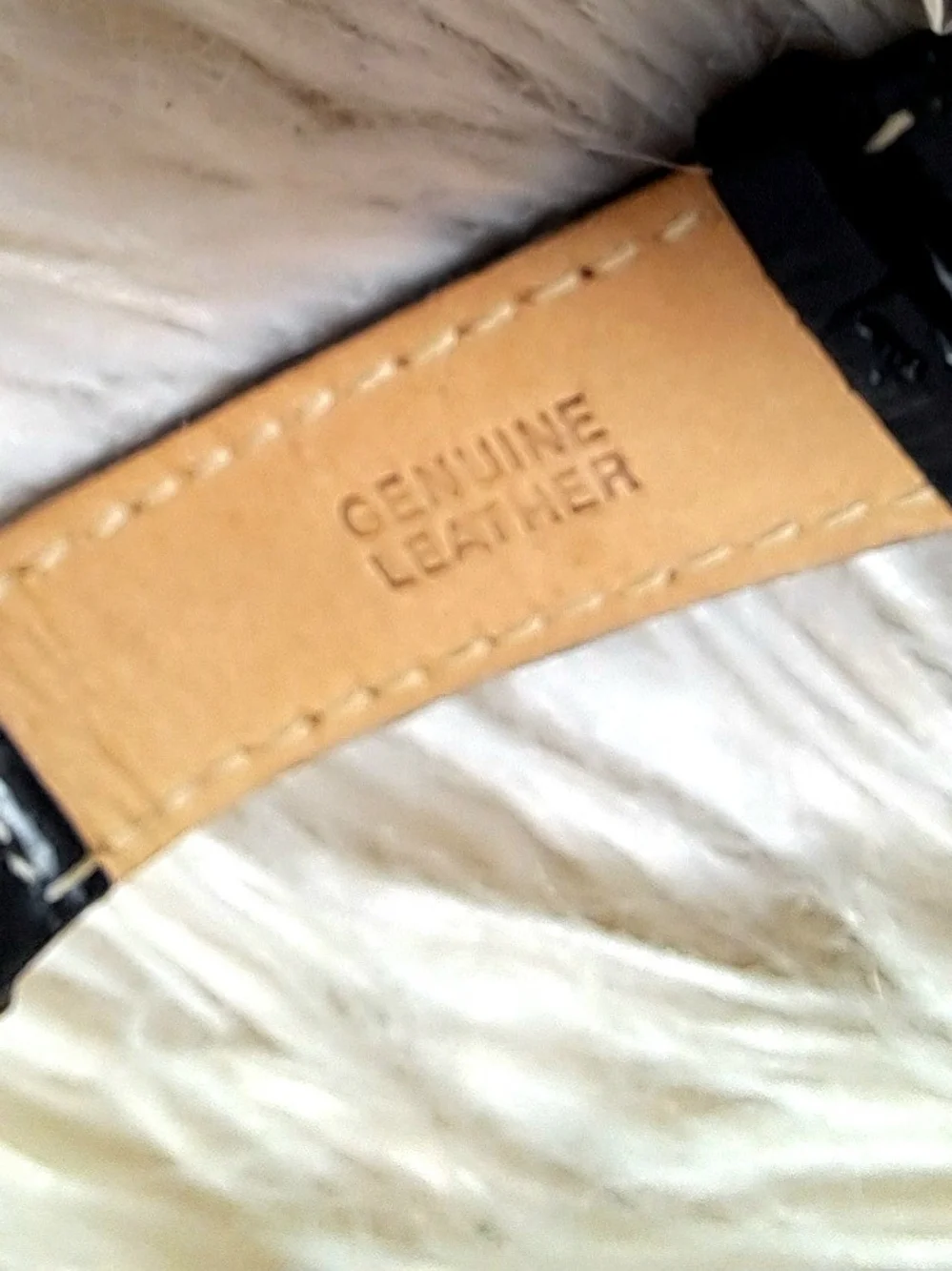 Caravelle By Bulova Silver Dial Watch with Black Leather Strap